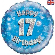 Blue Stars 17th Birthday Balloon